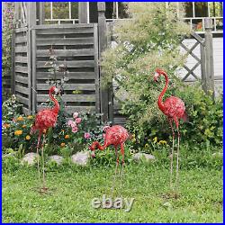 Metal Flamingo Garden Statues Large Red Flamingo Yard Art Outdoor Sculptures for
