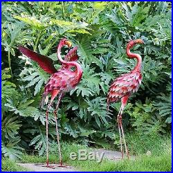 Metal Flamingo Statue Sculpture Garden Bird Yard Decor Lawn Home Outdoor Patio