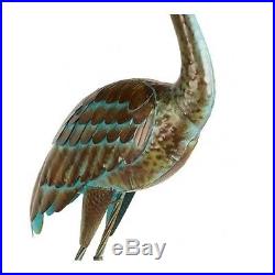 Metal Garden Crane Statues Heron Pair Outdoor Patio Pond Yard Bird Sculpture Art