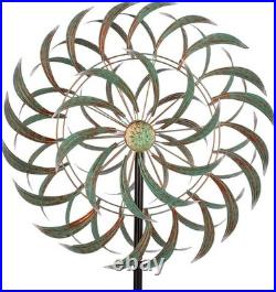 Metal Garden Wind Sculpture 85 Green Outdoor Art