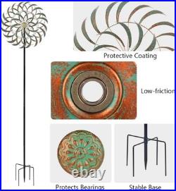 Metal Garden Wind Sculpture 85 Green Outdoor Art