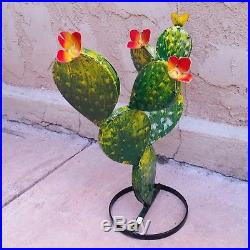 Metal Garden Yard Art 17 Prickly Pear Metal Cactus Plant Home & Kitchen Decor