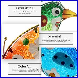 Metal & Glass Bird Sculpture Garden Decor Yard Art Bird Statue Patio Lawn -3 PCS