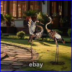 Metal Heron Crane Statue Sculpture Bird Art Decor Home Modern Yard Patio Lawn