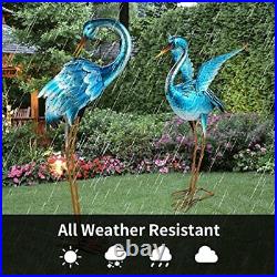 Metal Heron Crane Statue Sculpture Bird Art Decor Home Modern Yard Patio Lawn