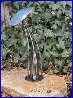 Metal Mushroom Sculpture Yard Art Hand Made