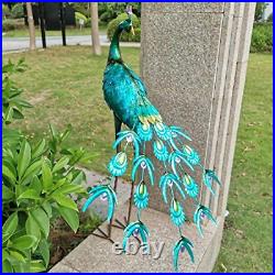 Metal Peacock Garden Decor Sculpture Yard Lawn Pond Patio Art Home Statue Porch