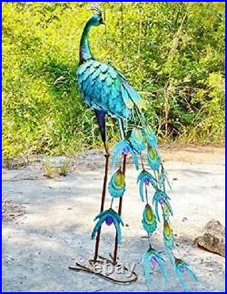 Metal Peacock Garden Decor Sculpture Yard Lawn Pond Patio Art Home Statue Porch