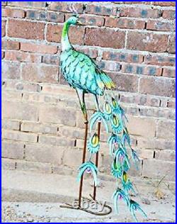 Metal Peacock Garden Decor Sculpture Yard Lawn Pond Patio Art Home Statue Porch