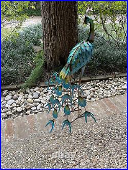 Metal Peacock Garden Decor Sculpture Yard Lawn Pond Patio Art Home Statue Porch