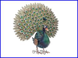 Metal Peacock Porch Garden Statue Bird Sculpture Art Lawn Outdoor Yard Figurine