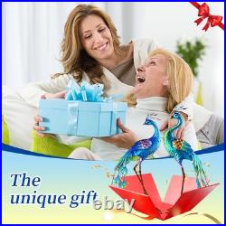 Metal Peacock Statue Garden Decor Yard Art Decoration Outdoor Sculpture, Set o