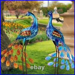 Metal Peacock Statue Sculpture Bird Art Decor Home Modern Yard Patio Lawn Porch