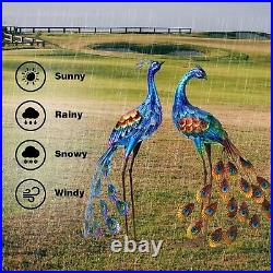 Metal Peacock Statue Sculpture Bird Art Decor Home Modern Yard Patio Lawn Porch