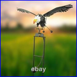 Metal Rocking Yard Art Heavy-Duty Outdoor Wind Sculpture Decor for Lawn