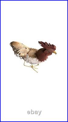 Metal Rooster Garden Art Rustic Farmhouse Yard Decor Outdoor Sculpture