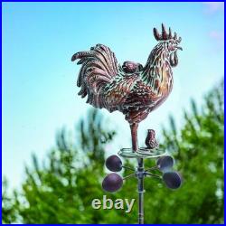 Metal Rooster withChicks Sculptures Statues, Outdoor Garden Yard Decor, 79 Large