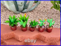 Metal Set of 5 Cactus Handmade Yard Art Garden Decor Landscape Sculpture