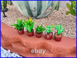 Metal Set of 5 Cactus Handmade Yard Art Garden Decor Landscape Sculpture