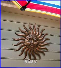 Metal Sun Face Decor Sculpture Wall Art Patio Fence Deck Porch Yard Home Office