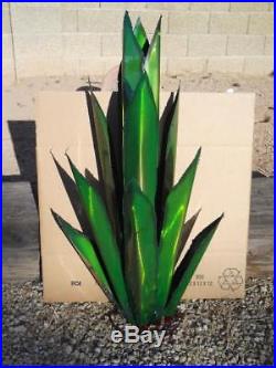 Metal WALL Agave green landscape yard art Southwest Mexican pottery ONLY TWO