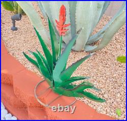 Metal Wide Agave Cactus Handmade Yard Art Garden Decor Landscape Sculpture