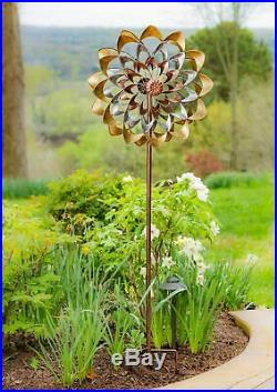 Metal Wind Mill Spinner Lawn Kinetic Garden Decor Patio Stake Yard Art Sculpture