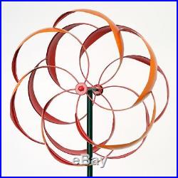 Metal Wind Spinner Kinetic Windmill Yard Decor Art Garden Sculpture Stake FLOWER