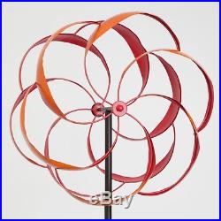 Metal Wind Spinner Kinetic Windmill Yard Decor Art Garden Sculpture Stake FLOWER