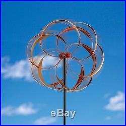 Metal Wind Spinner Kinetic Windmill Yard Decor Art Garden Sculpture Stake FLOWER