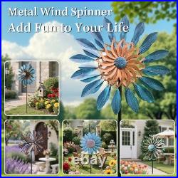 Metal Wind Spinner for Garden Yard Kinetic Windmill Outdoor Decoration Sculpture