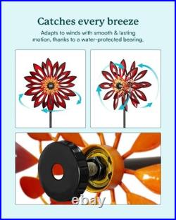 Metal Wind Spinners Outdoor 83 Tall Wind Sculpture for Yard Garden with Gr