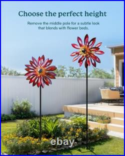 Metal Wind Spinners Outdoor 83 Tall Wind Sculpture for Yard Garden with Gr