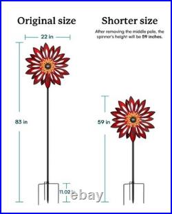 Metal Wind Spinners Outdoor 83 Tall Wind Sculpture for Yard Garden with Gr