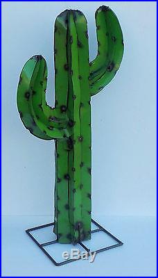Metal Yard Art Saguaro Cactus Sculpture 36 Tall