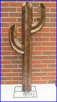 Metal Yard Art Saguaro Cactus Sculpture 52 (4' 4) Tall Brown