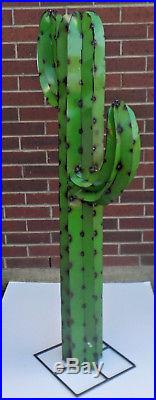 Metal Yard Art Saguaro Cactus Sculpture 52 (4' 4) Tall Green