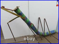 Metal Yard Art Sculpture Grasshopper Smoking a Pipe