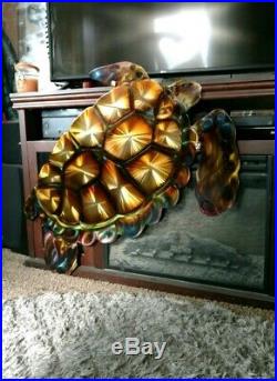 Metal wall art large sea turtle ocean Wall Decor, Outdoor yard art gift for her