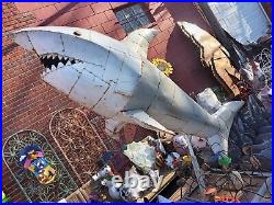 Metal yard art 8 ft shark advertising lifesize bait shop display sign