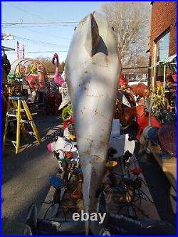 Metal yard art 8 ft shark advertising lifesize bait shop display sign