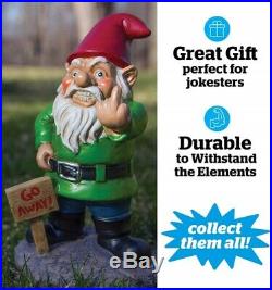 Middle Finger Garden Gnome Yard Art Outdoor Sculpture Figurine Lawn Funny Statue