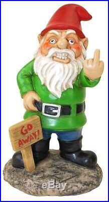Middle Finger Garden Gnome Yard Art Outdoor Sculpture Figurine Lawn Funny Statue