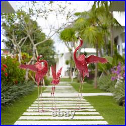 Modern Metal Flamingo Statue Bird Sculpture Art Garden Yard Lawn Patio Decor