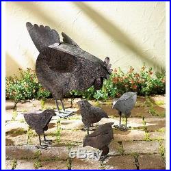 Mother Hen and Chicks Rustic Chicken Family Yard Garden Decor New