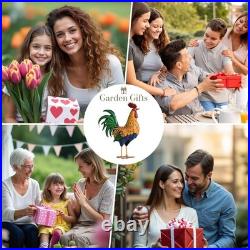 Multicolor Freestanding Rooster Sculpture Perfect Outdoor & Indoor Accent