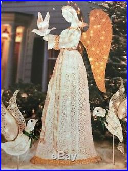 NEW 5 FOOT LIFE SIZE LIGHTED CHRISTMAS ANGEL with DOVE INDOOR OUTDOOR YARD DECOR