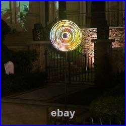 NEW Solar Wind Spinner Sculpture Kinetic Lawn Garden Decor Patio Stake Yard LED