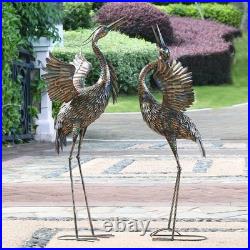 Natelf Garden Crane Statues, Outdoor Large Bird Yard Art Decorations Metal Lawn