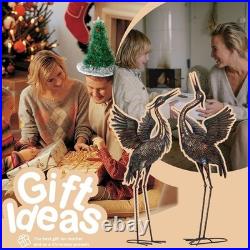 Natelf Garden Crane Statues, Outdoor Large Bird Yard Art Decorations Metal Lawn